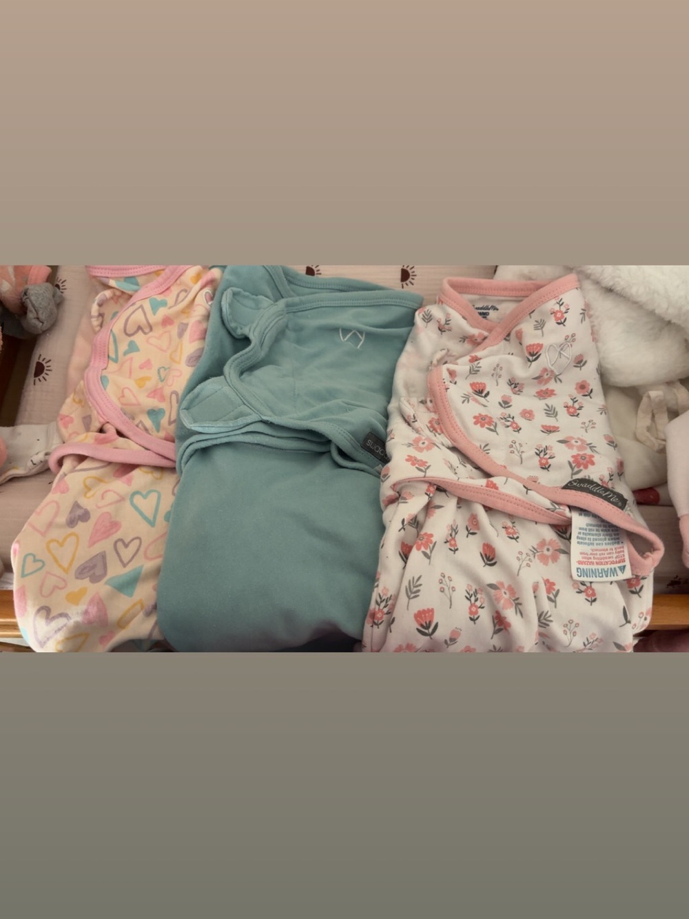 SwaddleMe Baby Sleep Sacks Trio - Pink Hearts, Mint Green, Floral Pink